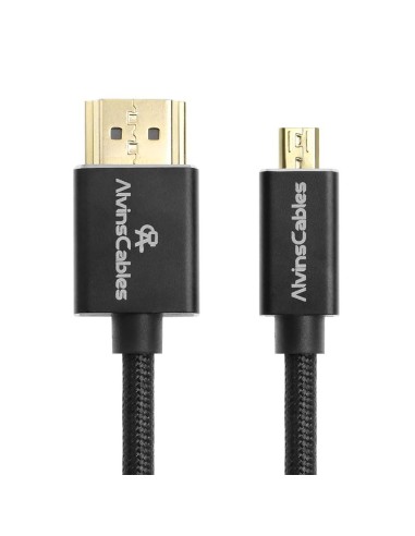 Cable Alvin's Cables 8K Micro-HDMI a HDMI Trenzado Enrollable