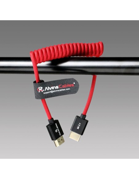 Alvin's Cables 8K Full HDMI 2.1 Braided Coiled Cable