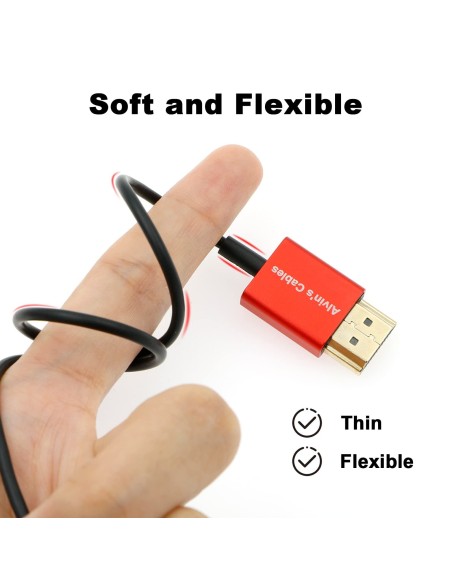 Cable Alvin's Cables 8K Micro-HDMI a HDMI Ultra-Delgado